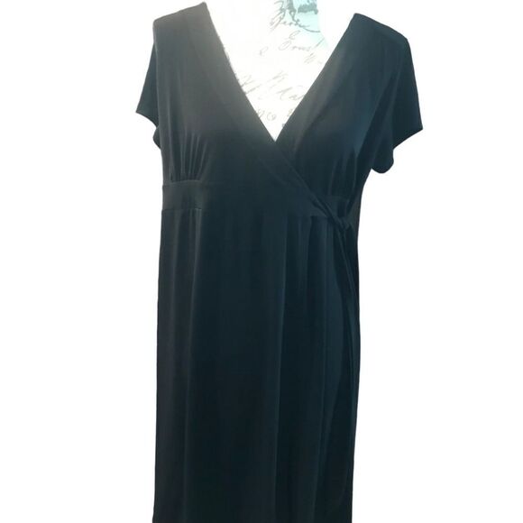 Duo Maternity Dress Size Medium Black Short Sleeve - Picture 9 of 10
